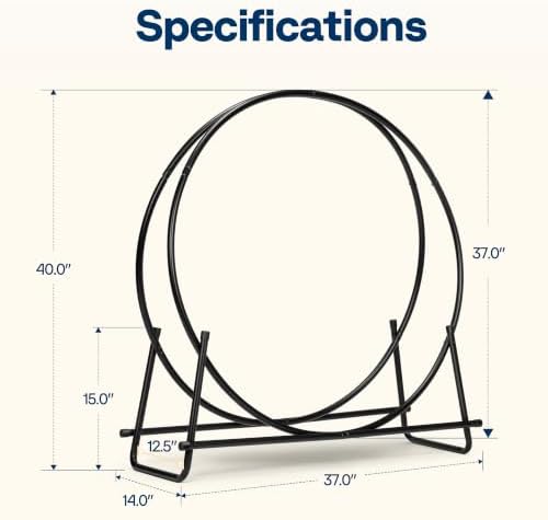 VIVOHOME 40 Inches Firewood Log Rack Hoop(Only Rack)