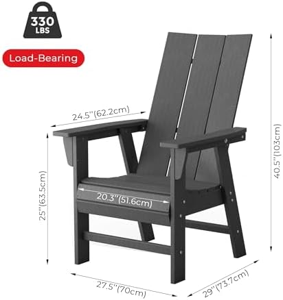 Costaelm Fire Pit Chairs, Outdoor Chair HDPE Adirondack Chair, Modern Patio P...