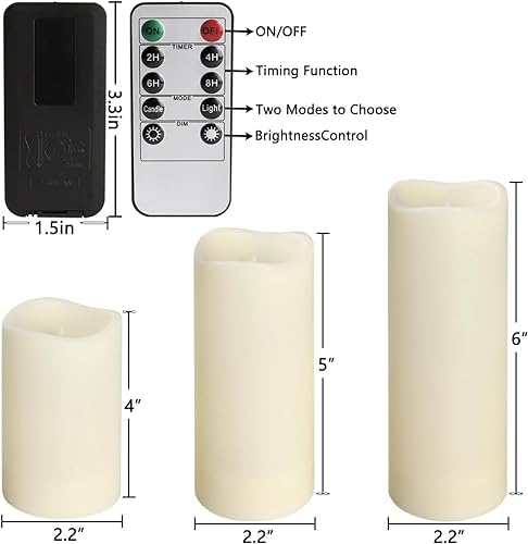 YOROXRG Set of 24 Waterproof Outdoor Flameless Candles, LED Candles with 4 Re...