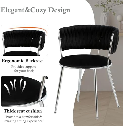 Modern Minimalism Circle Dining Table Set of 4, 36'' Round Tempered G...