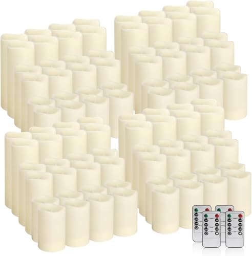 YOROXRG Set of 96 Waterproof Outdoor Flameless Candles, LED Candles with 4 Re...