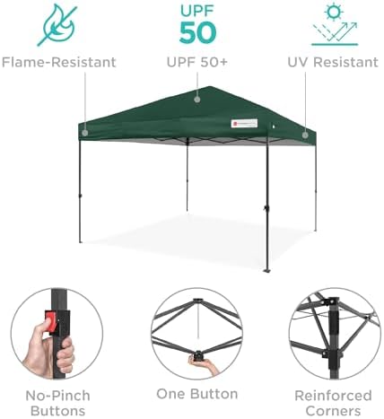 Best Choice Products 8x8 Pop Up Canopy Tent, EZ Setup, Dark Green