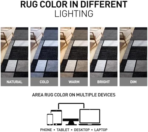 Rugshop Modern Boxes Contemporary Living Room Area Rug Gray 3'3" x 5...