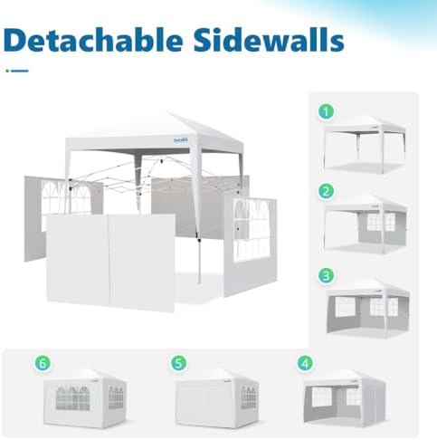 Quictent Pop up Canopy Tent 10'x10' with 4 Detachable Window Sidewalls