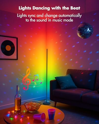 Corner Floor Lamp, Smart RGB LED Corner Lamps for Living Room