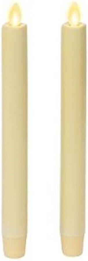 Luminara Flickering Flameless Ivory Taper Candles - Warm LED Light Flame - 2 ...