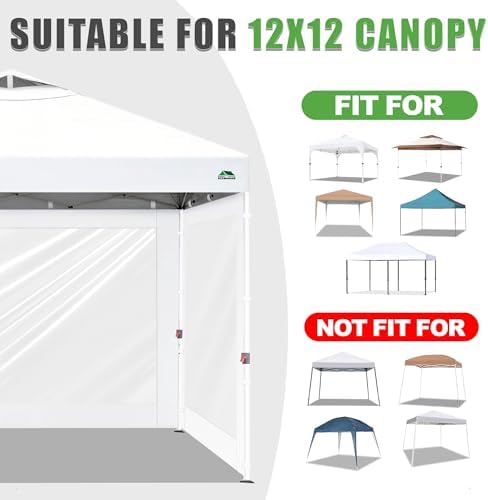 Clear Canopy Sidewalls for 12x12 Pop Up Tent, Light Gray