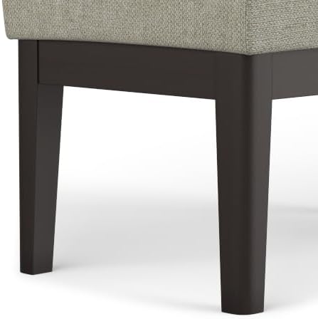 SIMPLIHOME Carlson 27" Wide Woven Fabric Rectangle Ottoman in Greige