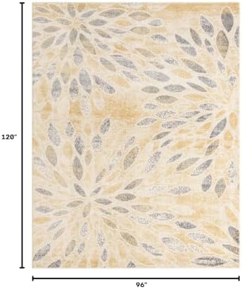 Rugs.com - Charleston Rug – 8' x 10' Yellow Easy-Clean Rug Modern Flo...