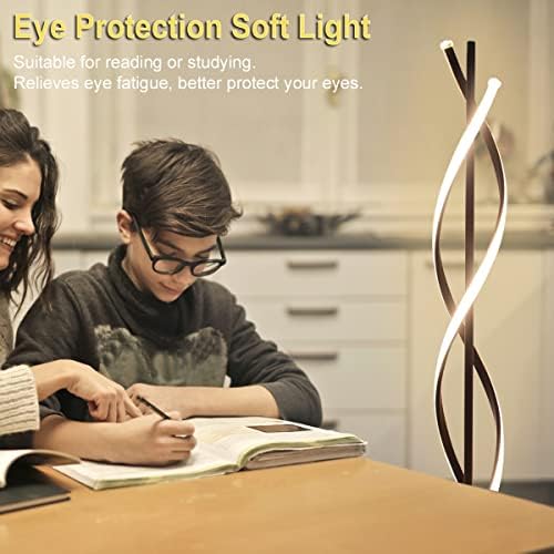 Modern Spiral Floor Lamps for Living Room, 40W LED Floor Lamp with Remote Con...