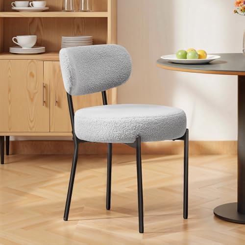 DUMOS Dining Chairs Set of 2, Mid Century Modern Chair Round Upholstered Curv...