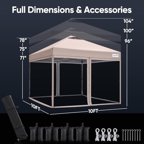 Quictent 10'x10' Pop up Screened Canopy Tent with Mosquito Netting
