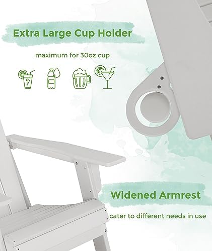 GARDENSTAR Adirondack Chair Oversized Folding Adirondack Chairs Recyclable HD...