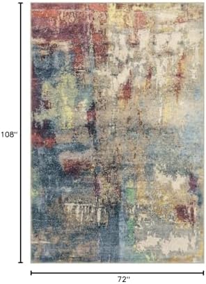Lahome Modern Abstract Area Rug 6x9 Rugs for Living Room, Washable Bedroom Ru...