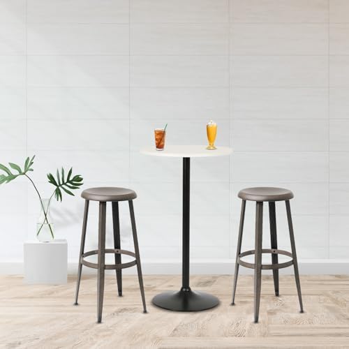 Round Bar Table 40" Height Modern Pub Table with Solid Top and Sturdy Me...