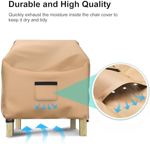 2 Pack Outdoor Patio Chair Covers Waterproof 32"Wx37"Dx36"H, B...