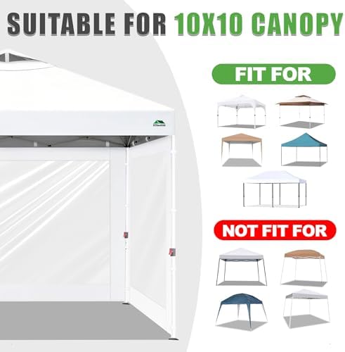 Clear Canopy Sidewalls for 10x10 Pop Up Tent, Black