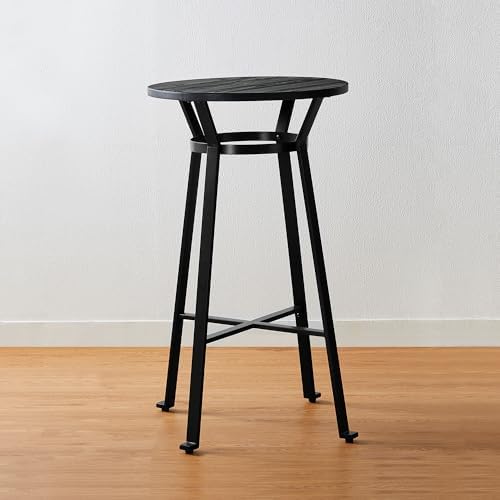 Glitzhome 41.25" H Round Bar Table, Bistro Pub Table with Solid Wood Top...