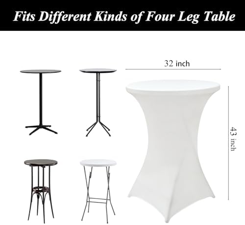 4Pack White Cocktail Table Covers 32x43 Inch Cocktail Table Tablecloth
