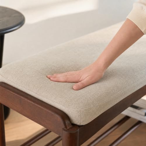 Black Walnut Shoe Bench Assembled, Solid Wood Shoe Rack Bench with Cushion fo...