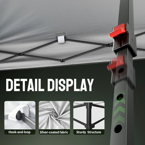 CROWN SHADES 10x10 Pop Up Canopy Tent, Outdoor Canopy, Khaki