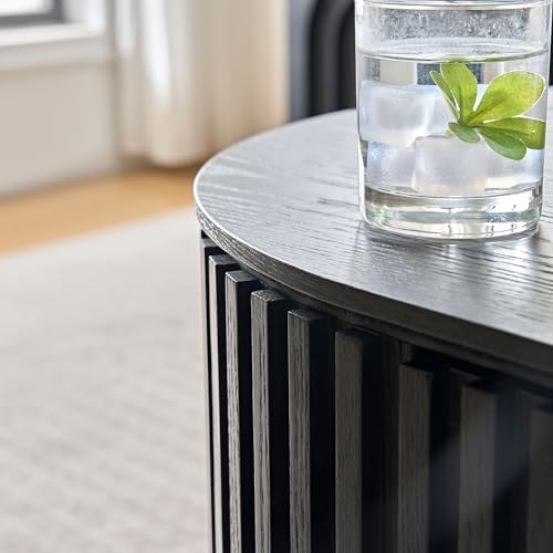 51.18'' Oval Wood Coffee Table with Drawer, Centre Table Tea Table Fl...