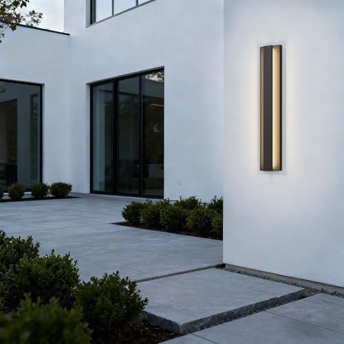 LamQee 23.6 Inch Modern Outdoor Wall Light Exterior Lighting Fixtures, 3000K ...