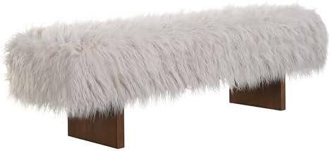 Christopher Knight Home Lenka 67" Long-haired Faux Wool Bedroom Bench, R...