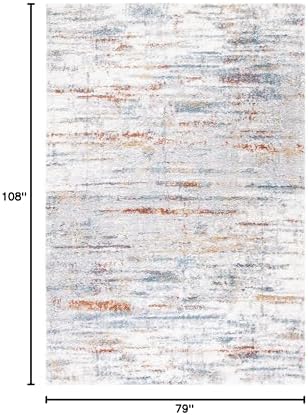 SAFAVIEH Berber Shag Collection Area Rug - 6'7" x 9', Blue Rust ...