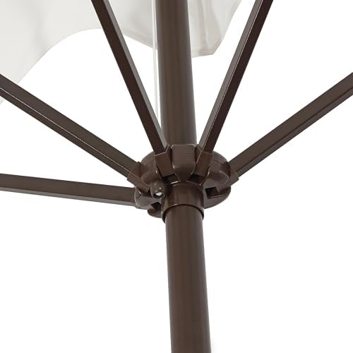 JONATHAN Y Sidney 9 ft. Crank Half Patio Market Umbrella, White