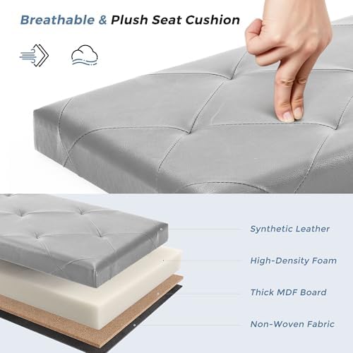 DUMOS 43 Inch Folding Storage Ottoman, Large Ottoman with Storage for Home