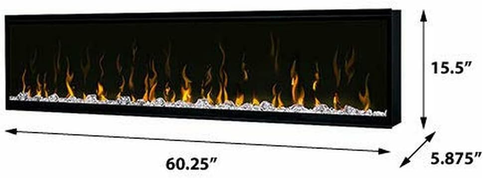 Dimplex IgniteXL 60" Built-in Linear Electric Fireplace with Driftwood a...