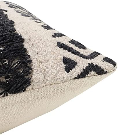 · REDEARTH · Textured Handwoven Throw Pillow Cases Geometric Craft Black