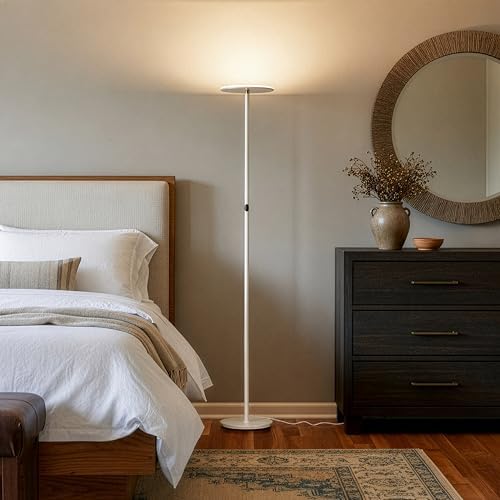 Brightech Sky LED Floor lamp, Torchiere Super Bright Floor Lamp for Living Ro...