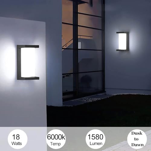 Sytmhoe Dusk to Dawn Outdoor Wall Lights, Modern LED Exterior Light Fixture,6...