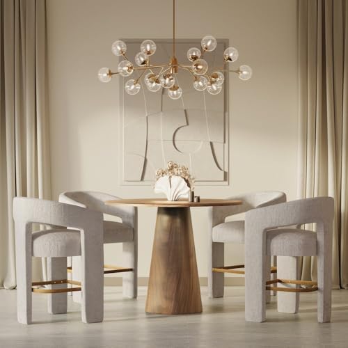 Jofran Gwen Natural Upholstered Counter Stool with Arms – Versatile Barstools...
