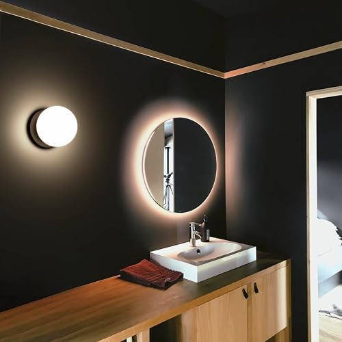 Wall Sconces, 1 Light Modern Globe Sconce in Matte Black, Wall Light for Bedr...