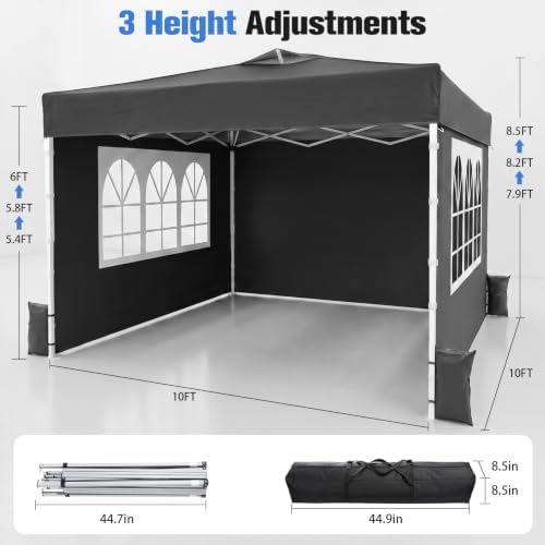 10x10 pop up canopy tent with one push shown in use