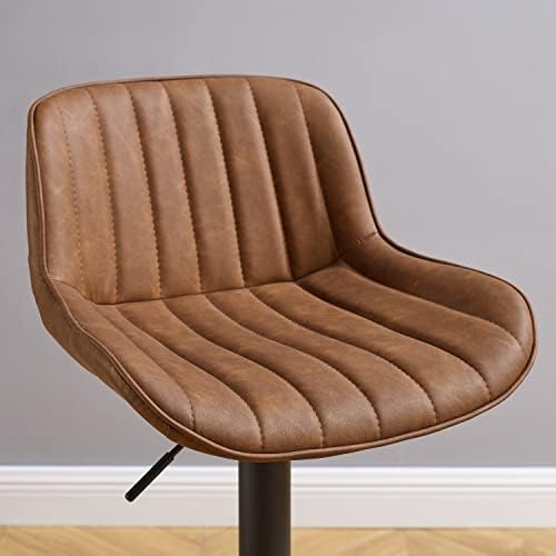 Volans Bar Stools Set of 2, Mid Century Modern Faux Leather Swivel Adjustable...