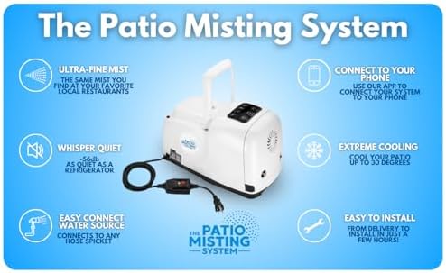 Patio Misters Pro - Ultra Fine Water Mister - Cooling Mist System for Midsize...