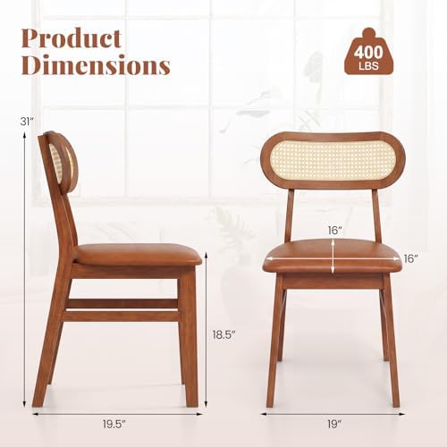 GOFLAME Wooden Dining Chairs Set of 4, Mid-Century Modern Kitchen Chairs with...