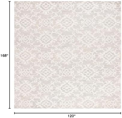 SAFAVIEH Blossom Collection Area Rug - 10' x 14', Grey & Ivory, C...