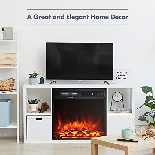 Giantex 18" Electric Fireplace Insert Heater, Wall Recessed/Mounted Fire...