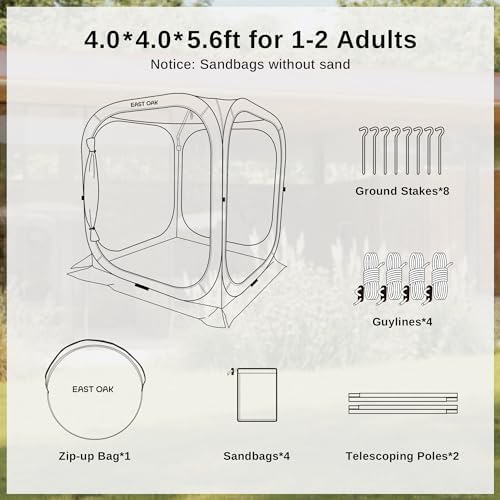 East Oak Screen House Tent Pop-Up, Portable Screen Room Canopy Instant Screen...