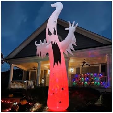 GOOSH 12 FT Halloween Inflatables Ghost Outdoor Decorations Blow Up Yard Gian...