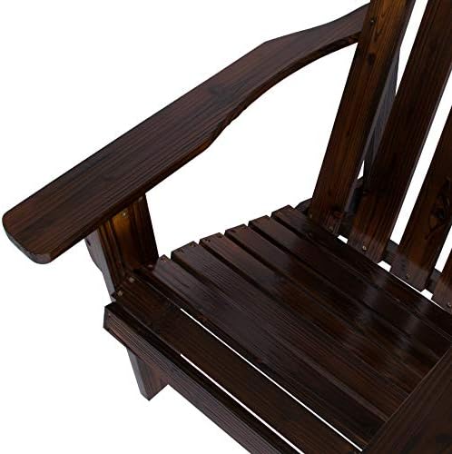 Shine Company 4618BB Marina Wooden Outdoor Patio Adirondack Chair, Burnt Brown