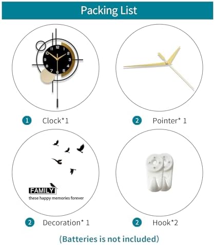 Wall Clock for Living Room Decor Modern Clock Pendulum Silent