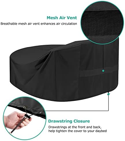 SunPatio Outdoor Daybed Cover, Heavy Duty Waterproof Round Canopy Sofa Bed Co...