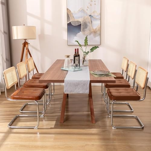 Zesthouse Natural Rattan Dining Chairs Set of 2, Modern Cesca Kitchen Chair