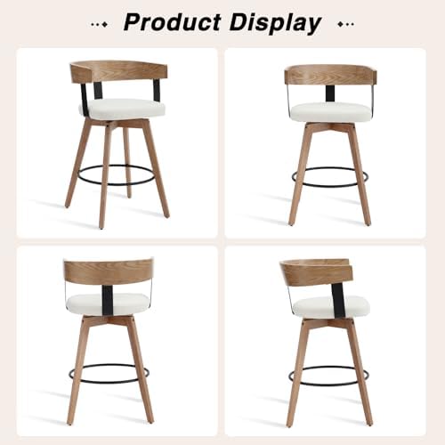 DUOMAY Swivel Bar Stools Set of 1, 26" Counter Height Counter Stool with...